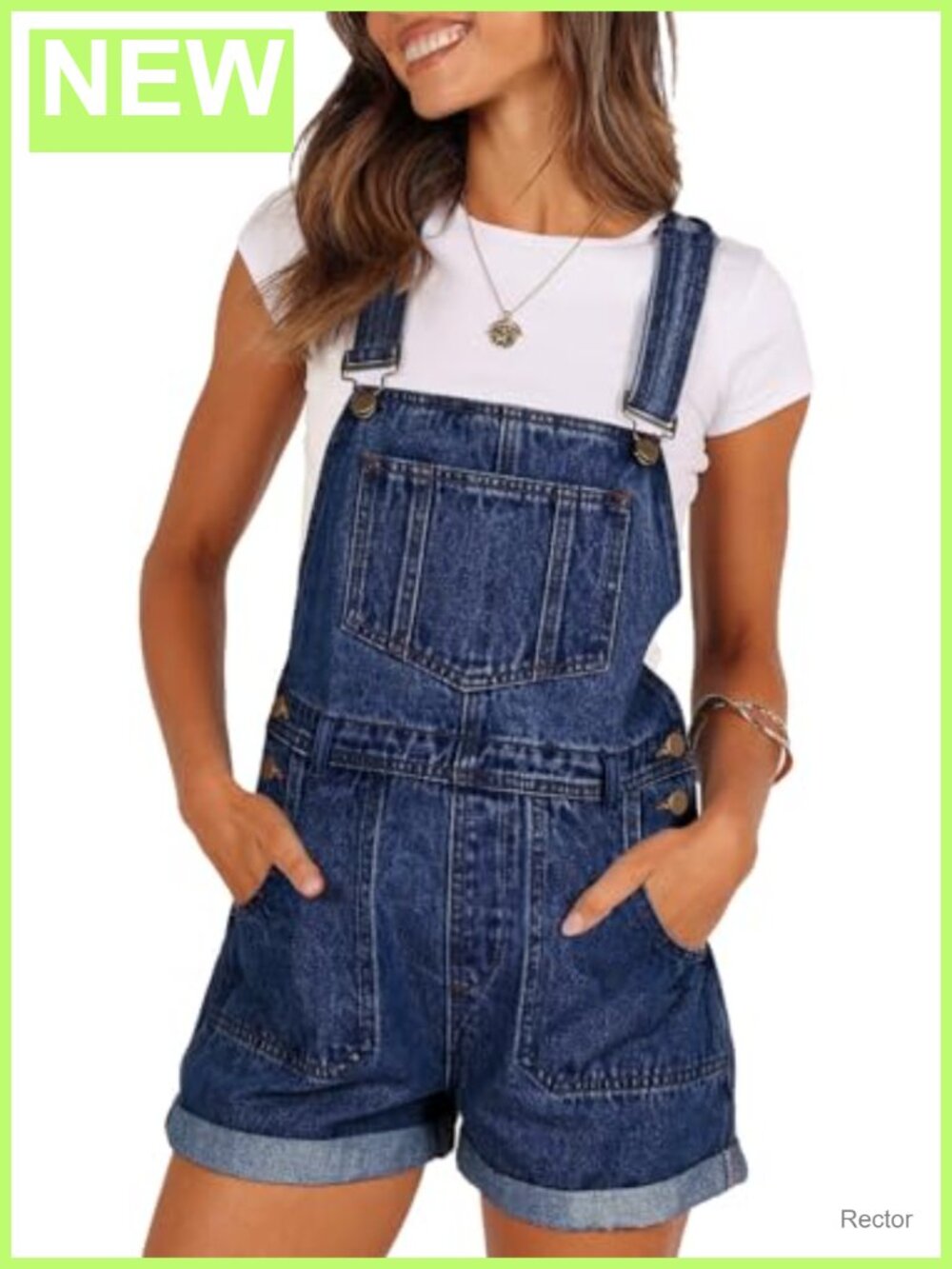 Denim Shortalls Adjustable Straps Cotton Blend Jean Overalls Romper